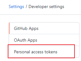 Personal access tokens